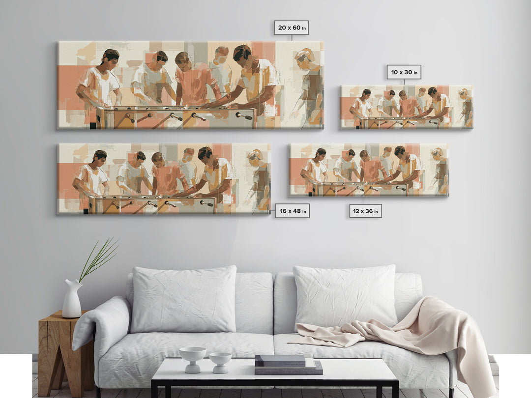 Foosball Player Figures Framed Canvas Print, Game Room Art, Girly Wall Art, Game Room Decor, Fine Art, Play, Luxury Decor, GRA-3x1-73