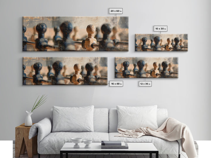 Foosball Player Figures Canvas Print, Game Room Art, Gallery Decor, Game Room Decor, Fine Art, Play, Contemporary Art, GRA-3x1-97