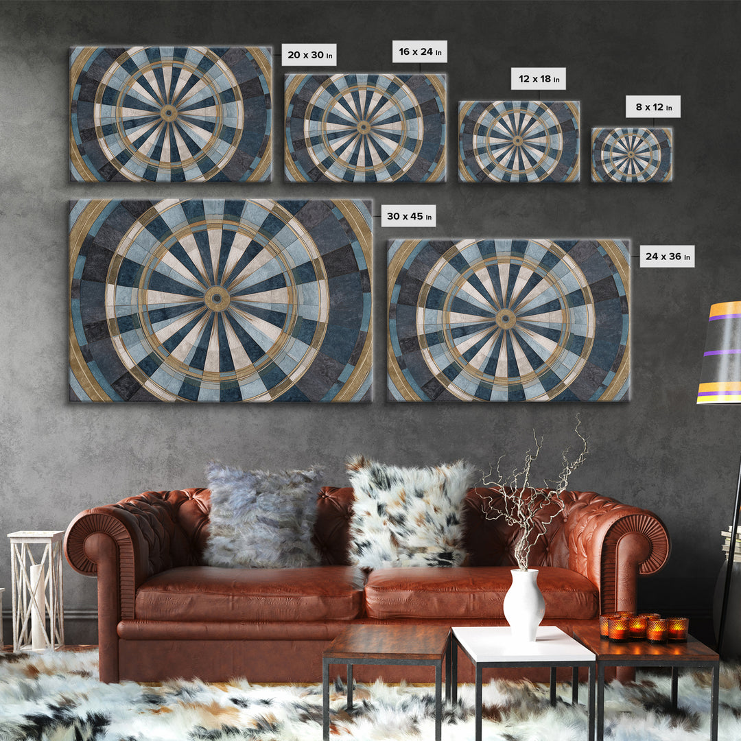 Dartboard Bullseye with Dynamic Motion Canvas Print, Game Room Art, Bedroom Wall Art, Game Room Decor, Fine Art, Play, GRA-3x2-12