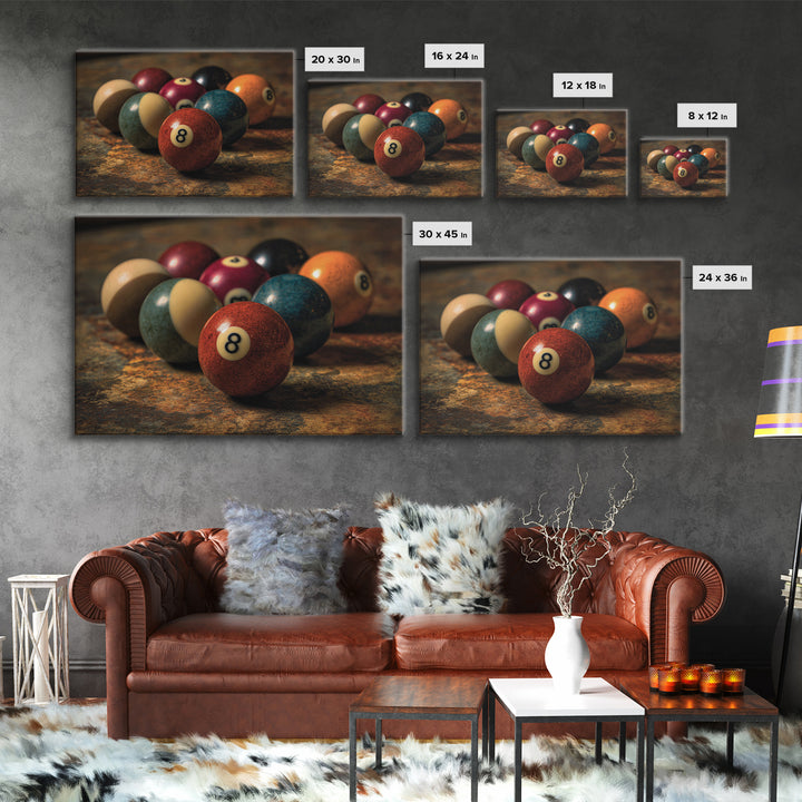 Billiards Eight Ball Canvas Print, Game Room Art, Black Woman Art, Game Room Decor, Play, Retro Art, Whimsical Wall Art, GRA-3x2-30
