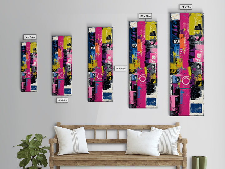 Boombox and Cassette Tape Framed Canvas Print, Graffiti Art, Fine Art Print, Living Room Decor, Fine Art, Street, Wall Decor, GRF-1x3-50