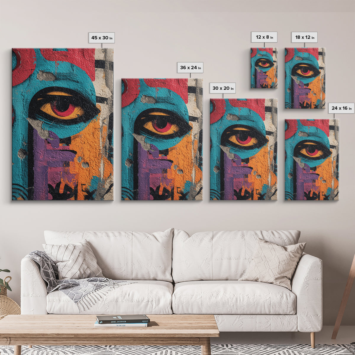Wildstyle Arrows and Loops as Abstraction Canvas Print, Graffiti Art, Room Decor, Living Room Decor, Abstract Art, Street, GRF-2x3-23