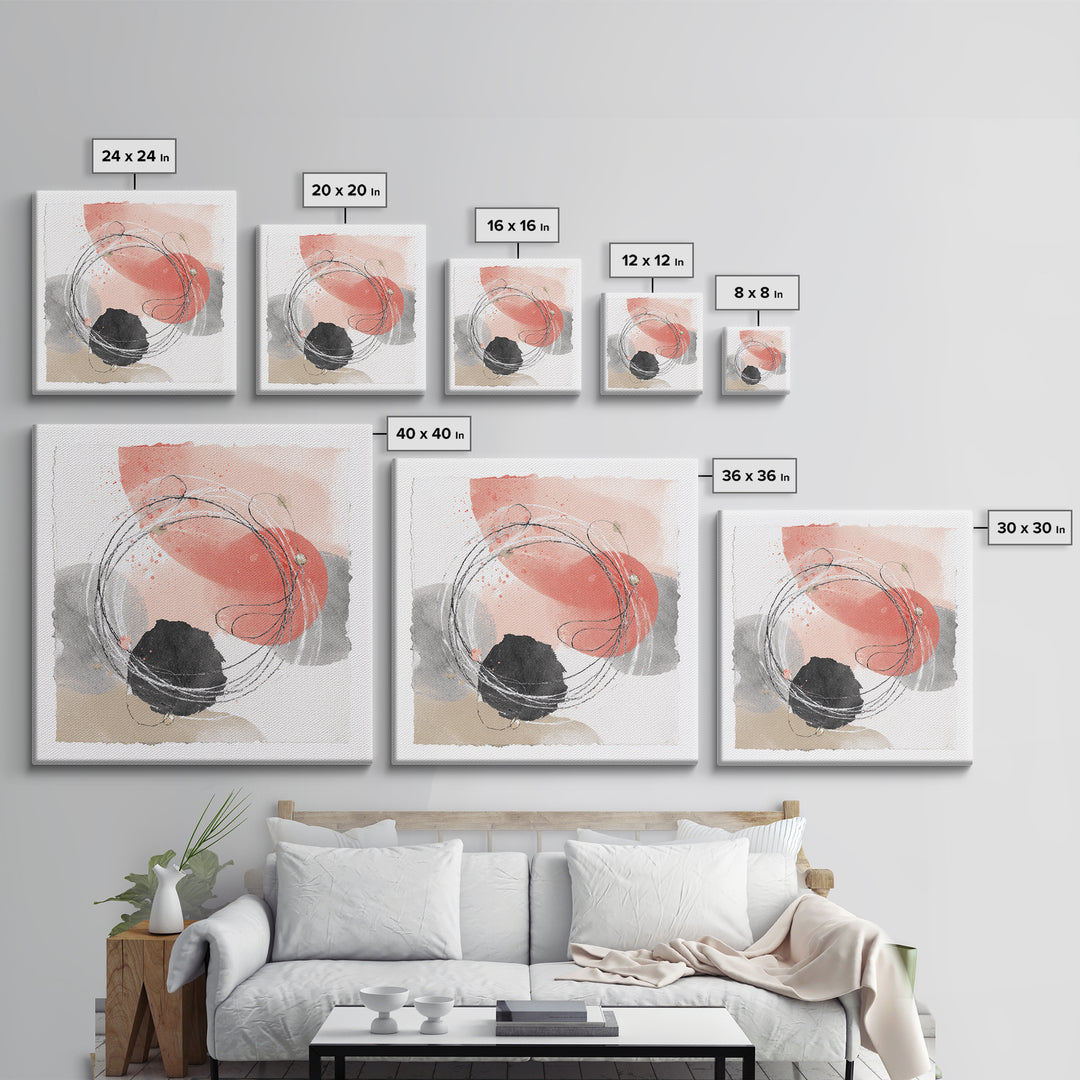 Jump Rope Motion Forming Circular Energy Lines Framed Canvas Print, Gym Art, Room Decor, Gym Decor, Abstract Art, Strength, GYM-1x1-29