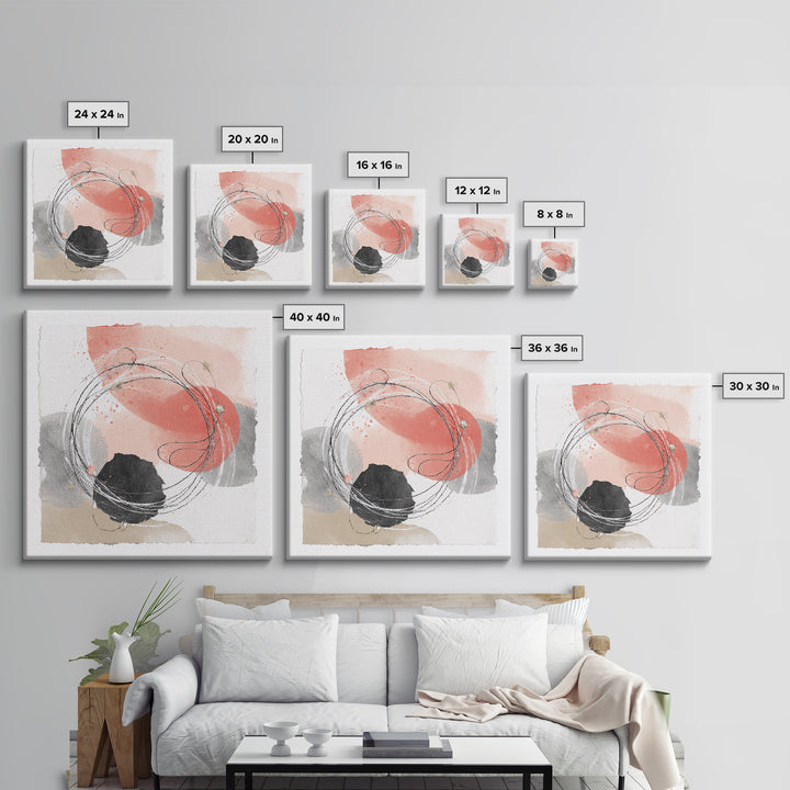 Jump Rope Motion Forming Circular Energy Lines Framed Canvas Print, Gym Art, Room Decor, Gym Decor, Abstract Art, Strength, GYM-1x1-29