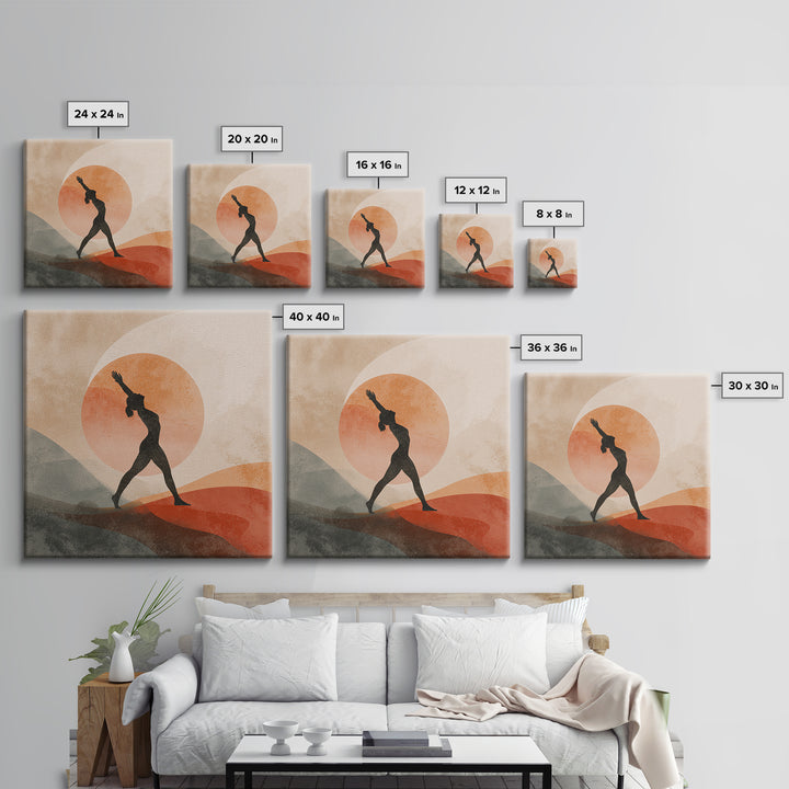Fitness Woman Stretching Canvas Print, Gym Art, Luxury Decor, Gym Decor, Strength, Living Room Decor, Abstract Wall Art, GYM-1x1-69