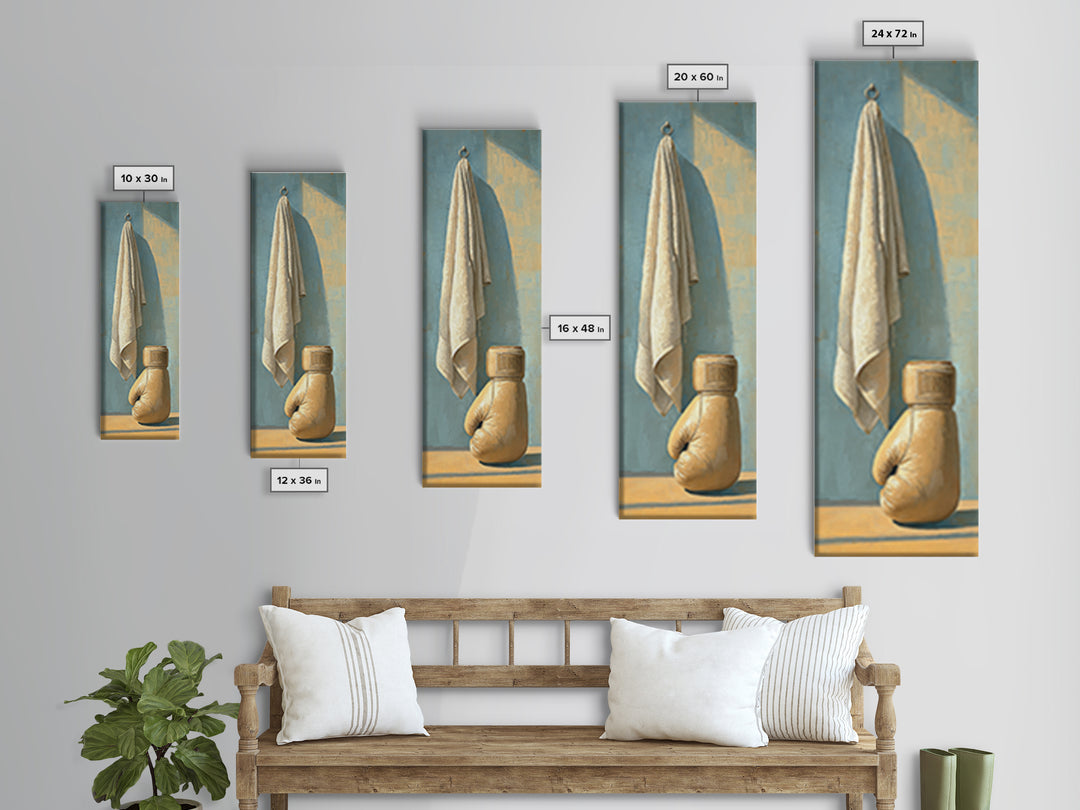 Boxing Glove and Towel Still Life Canvas Print, Gym Art, Print, Gym Decor, Fine Art, Strength, Wall Decoration, Sports Decor, GYM-1x3-28