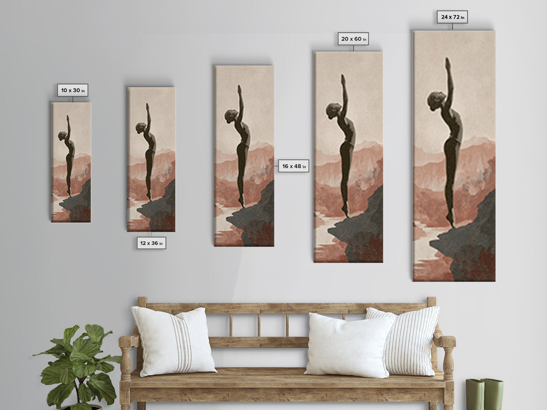 Runner on Mountain Ridge at Sunrise Canvas Print, Gym Art, Canvas Print, Gym Decor, Fine Art, Strength, Modern Home Decor, GYM-1x3-48