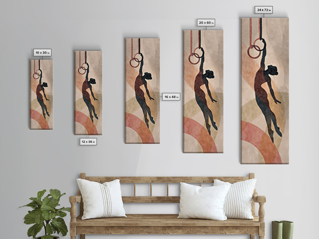 Gymnast Rings Athlete Canvas Print, Gym Art, Home Gym Decor, Gym Decor, Abstract Art, Strength, Art Print, Room Decor, GYM-1x3-51