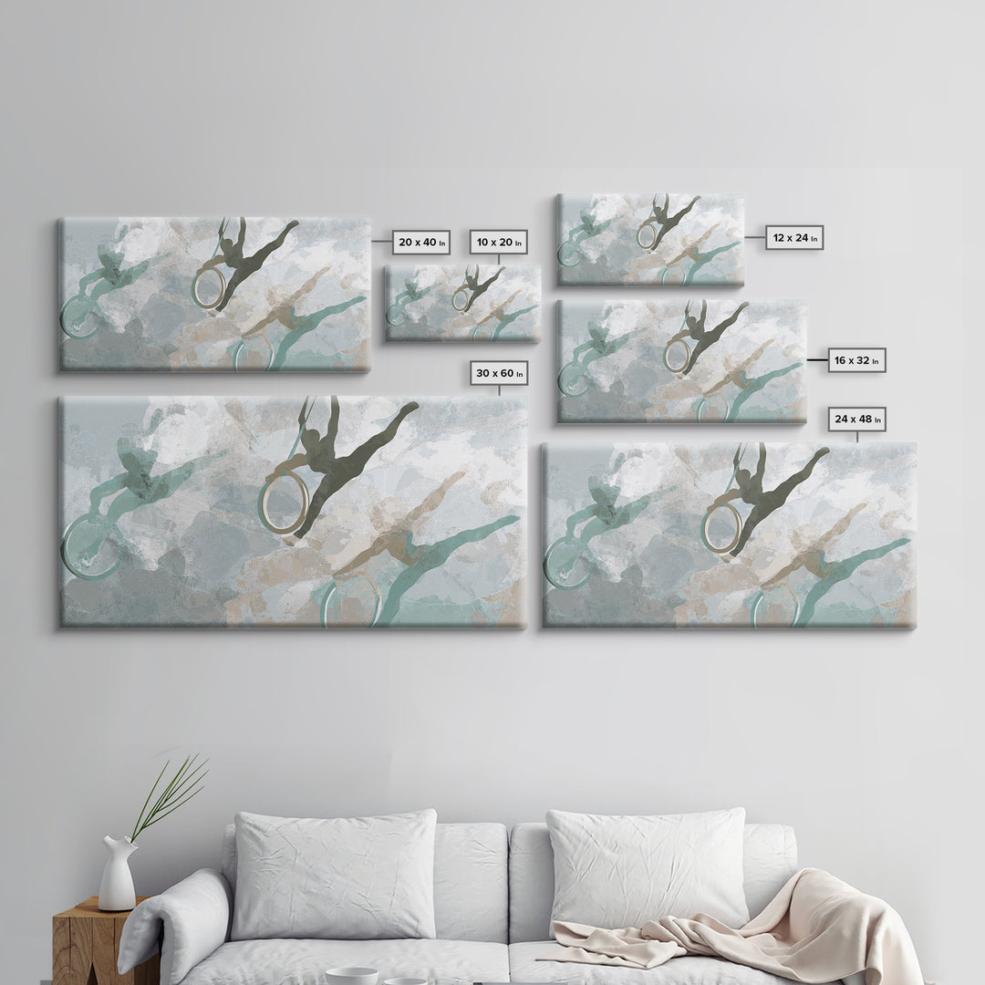 Gymnast Rings Athlete Framed Canvas Print, Gym Art, Bodybuilding Poster, Gym Decor, Fine Art, Strength, Modern Decor, GYM-2x1-11