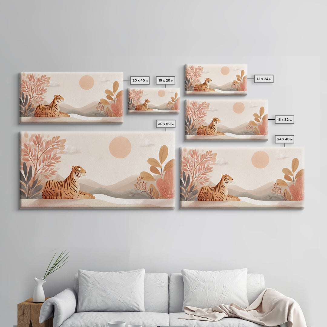 Tiger Representing Strength and Focus Framed Canvas Print, Gym Art, Printable Wall Art, Gym Decor, Fine Art, Strength, GYM-2x1-13