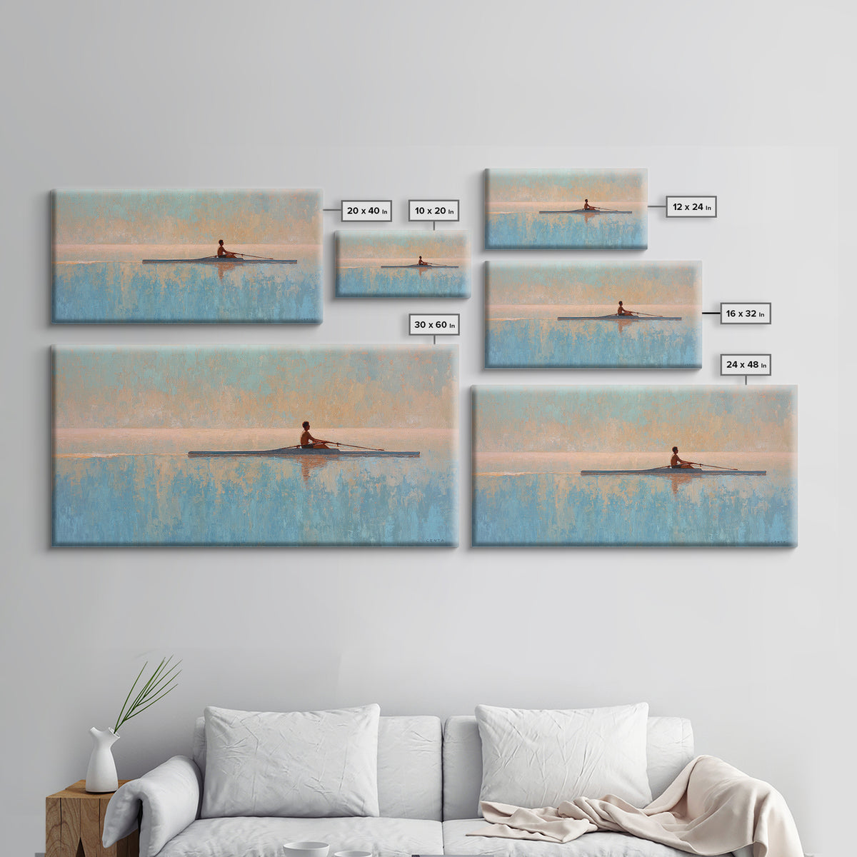 Rowing Athlete with Water Spray and Rhythm Framed Canvas Print, Gym Art, Print, Gym Decor, Fine Art, Strength, Wall Decoration, GYM-2x1-9