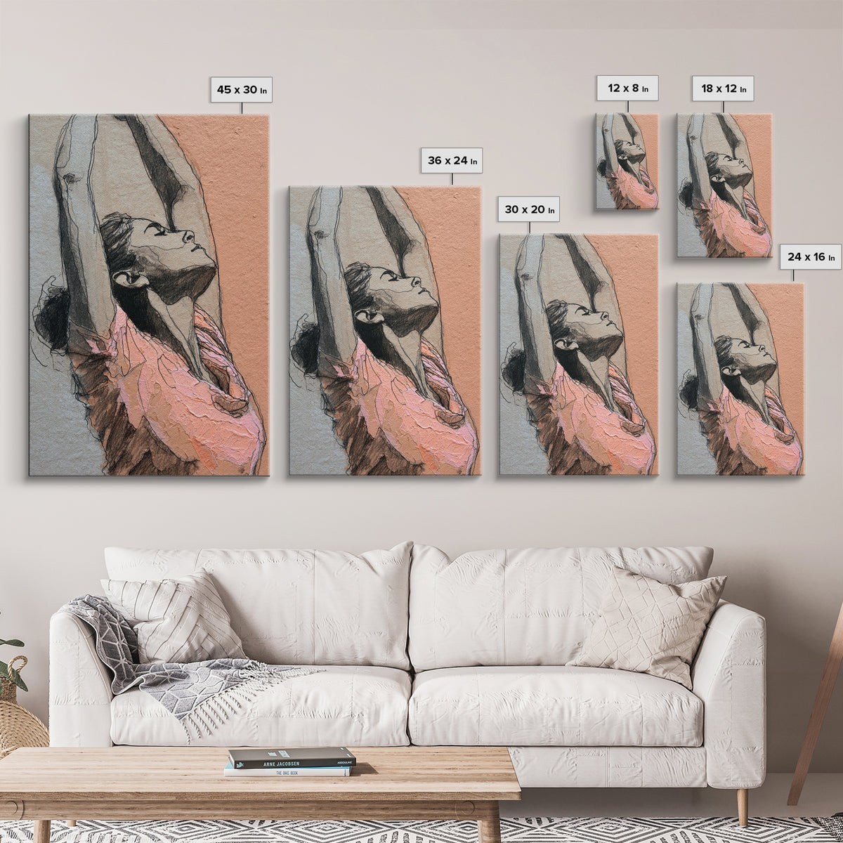 Fitness Woman Stretching Canvas Print, Gym Art, Canvas Print, Gym Decor, Fine Art, Strength, Modern Home Decor, Gym Sign, GYM-2x3-29