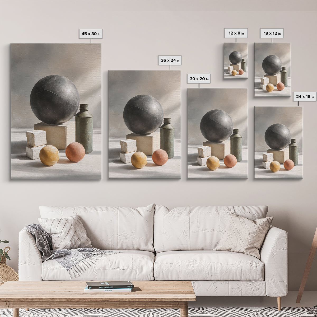 Medicine Ball and Chalk Still Life Canvas Print, Gym Art, Sports Wall Art, Gym Decor, Fine Art, Strength, Home Gym Decor, GYM-2x3-79