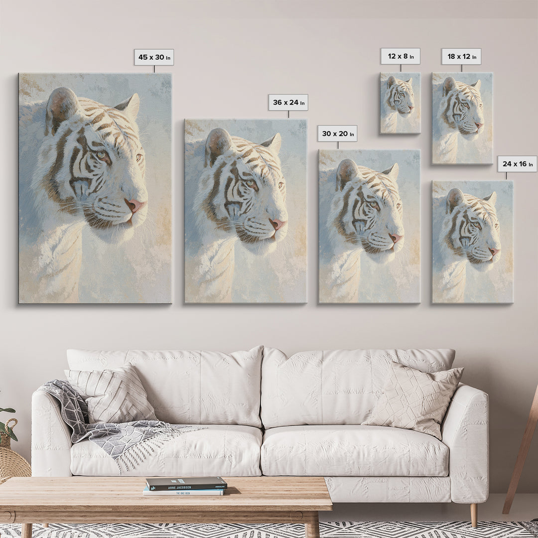 Tiger Representing Strength and Focus Framed Canvas Print, Gym Art, Sports Poster, Gym Decor, Fine Art, Strength, Neutral Decor, GYM-2x3-97
