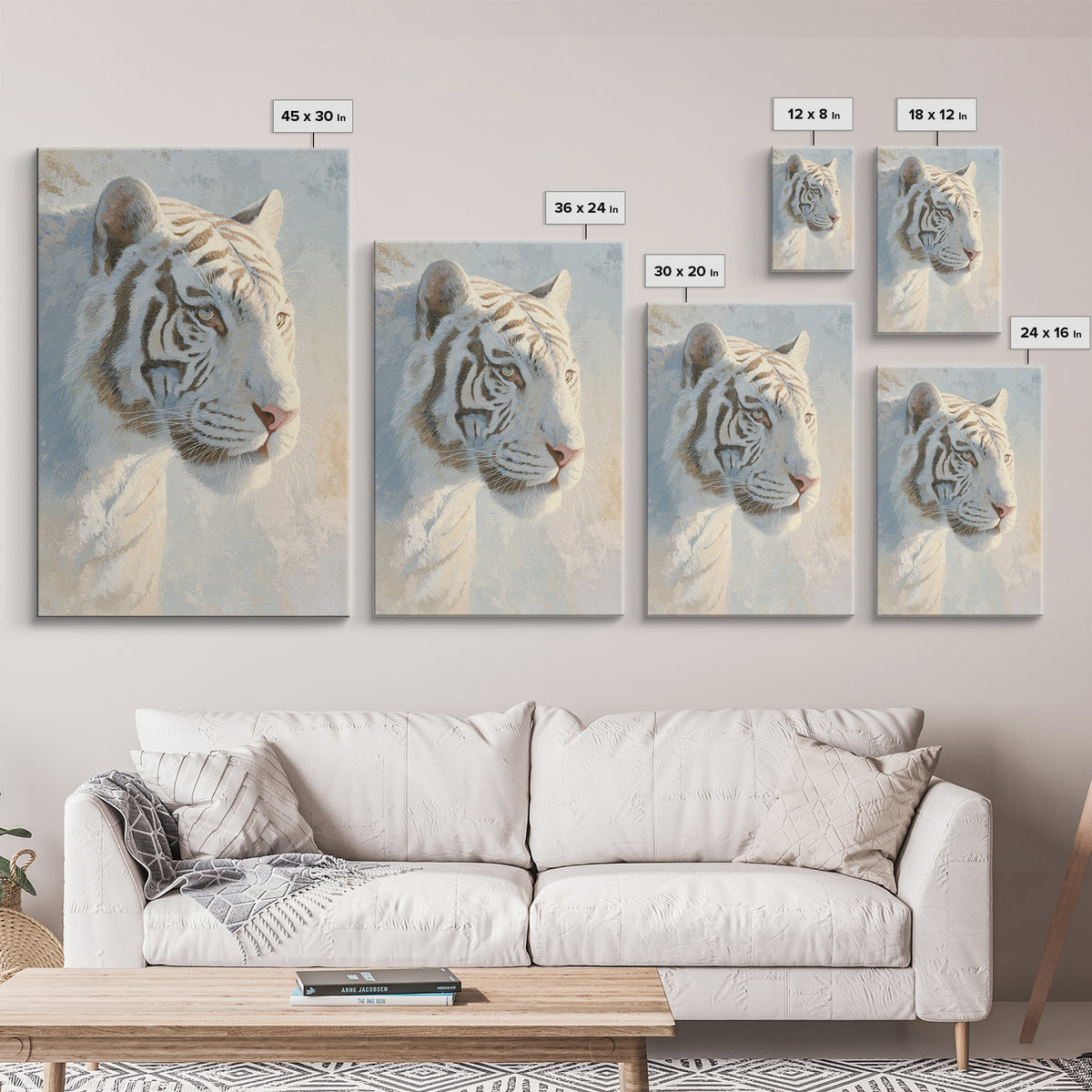 Tiger Representing Strength and Focus Framed Canvas Print, Gym Art, Sports Poster, Gym Decor, Fine Art, Strength, Neutral Decor, GYM-2x3-97