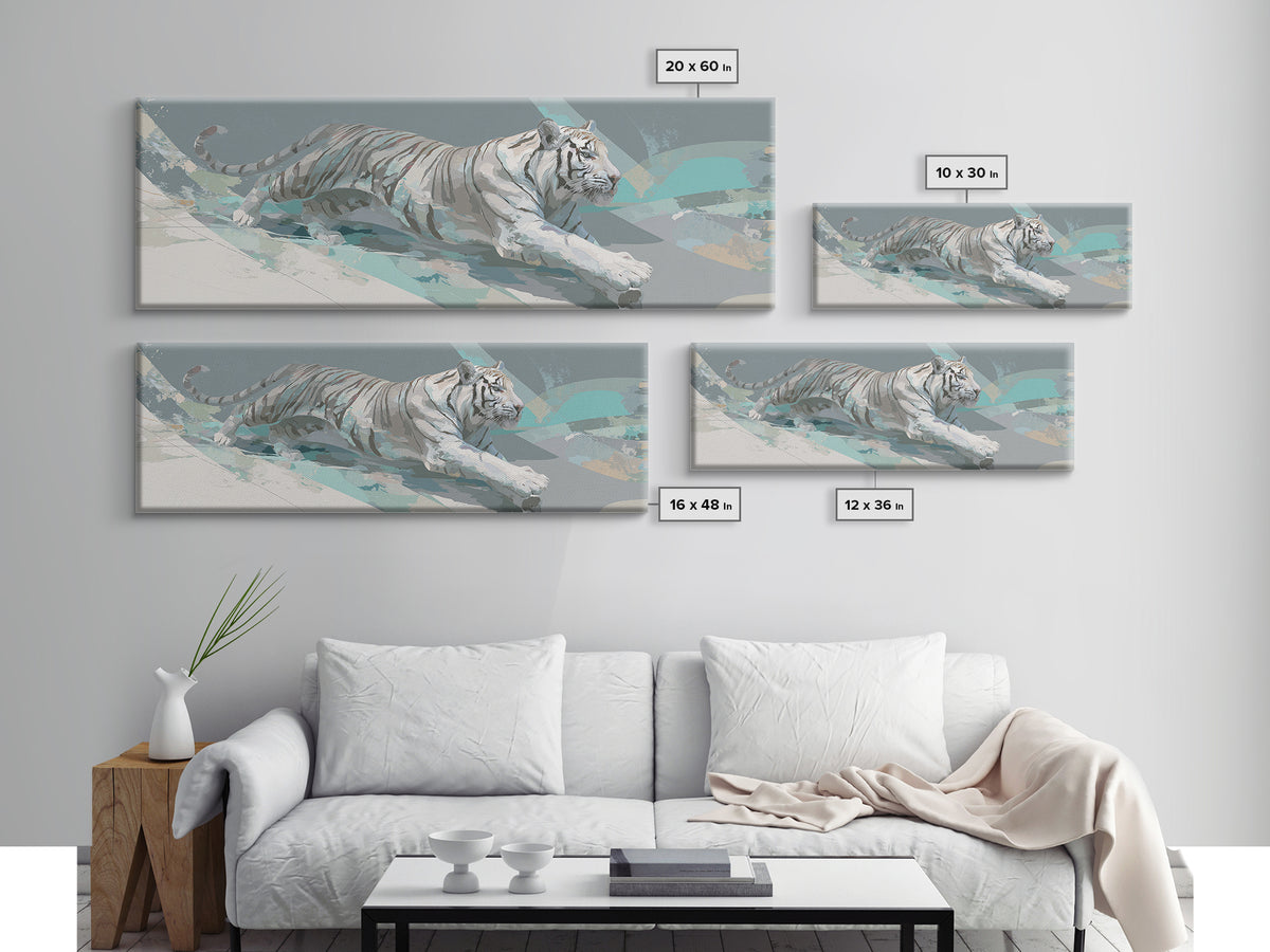 Tiger Representing Strength and Focus Canvas Print, Gym Art, Gym Decor, Fine Art, Strength, Statement Artwork, Boho Decor, GYM-3x1-33