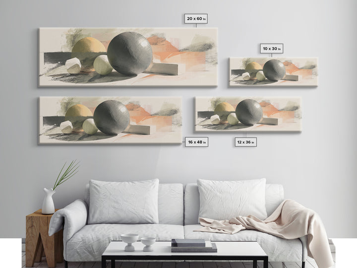 Medicine Ball and Chalk Still Life Framed Canvas Print, Gym Art, Minimalist Decor, Gym Decor, Strength, Motivational Poster, GYM-3x1-63