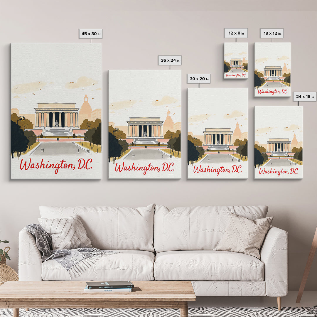 Washington Travel Poster, Canvas Print, Watercolor Skyline Art Art, Washington Travel Art, Travel Art Print, Travel Wall Art, City Art Print