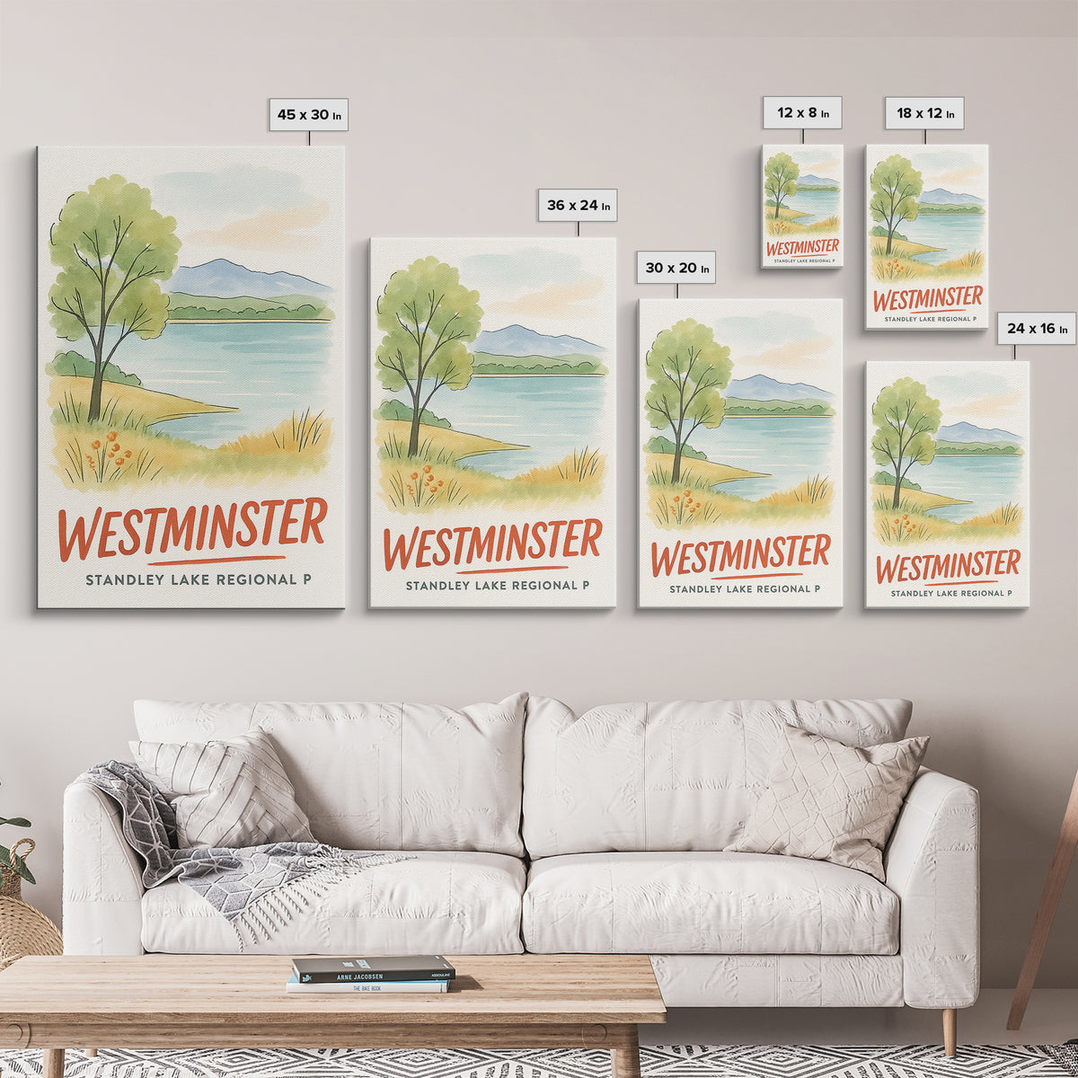 Westminster Travel Poster, Canvas Print, Illustrated City Wall Art, Westminster Wall Art, Modern Wall Decor, Retro Travel Print