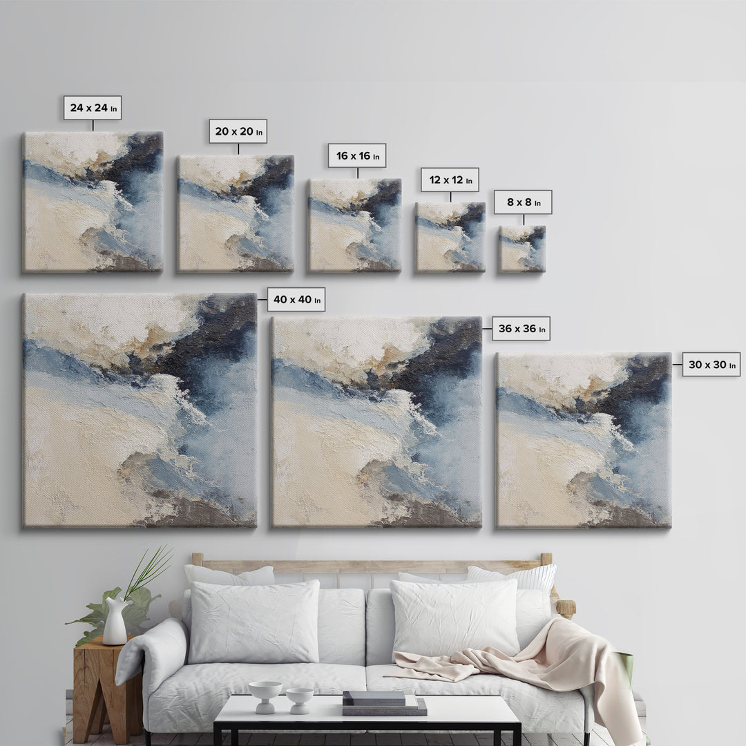 Soft Abstract Wave Forms Canvas Print, Hotel Art, Minimalist Wall Art, Hotel Decor, Abstract Art, Boutique, Hazbin Hotel, HOT-1x1-10