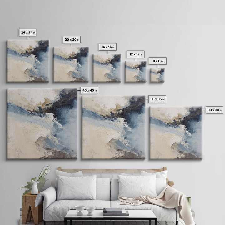 Soft Abstract Wave Forms Canvas Print, Hotel Art, Minimalist Wall Art, Hotel Decor, Abstract Art, Boutique, Hazbin Hotel, HOT-1x1-10
