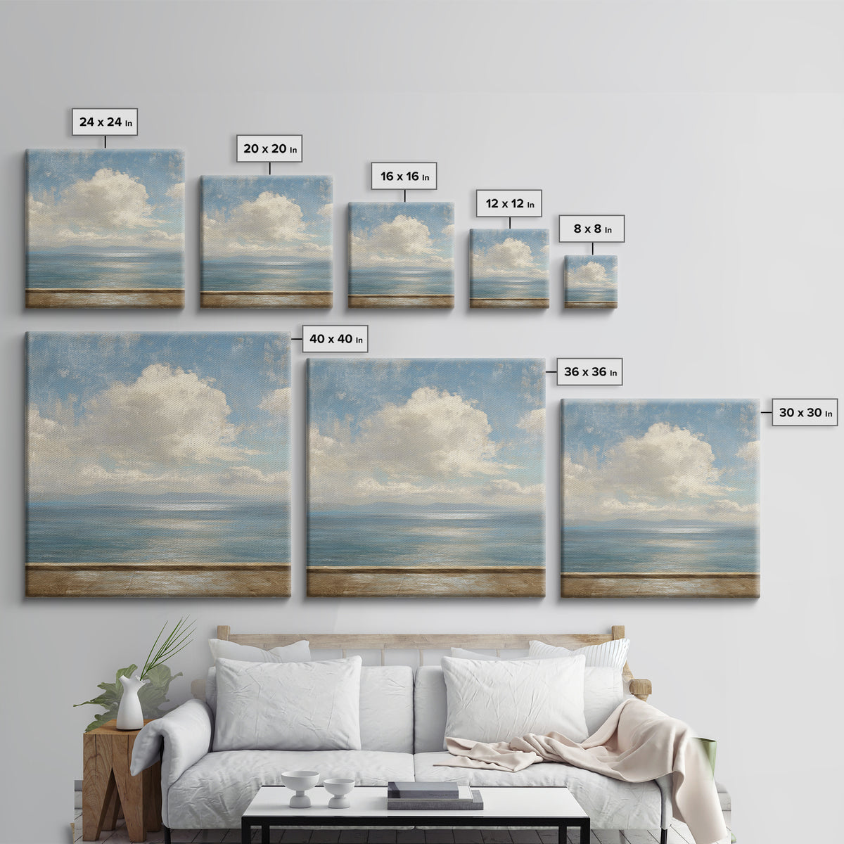 Mediterranean Terrace View Focused on Sea and Framed Canvas Print, Hotel Art, Framed Art, Hotel Decor, Fine Art, Boutique, HOT-1x1-11