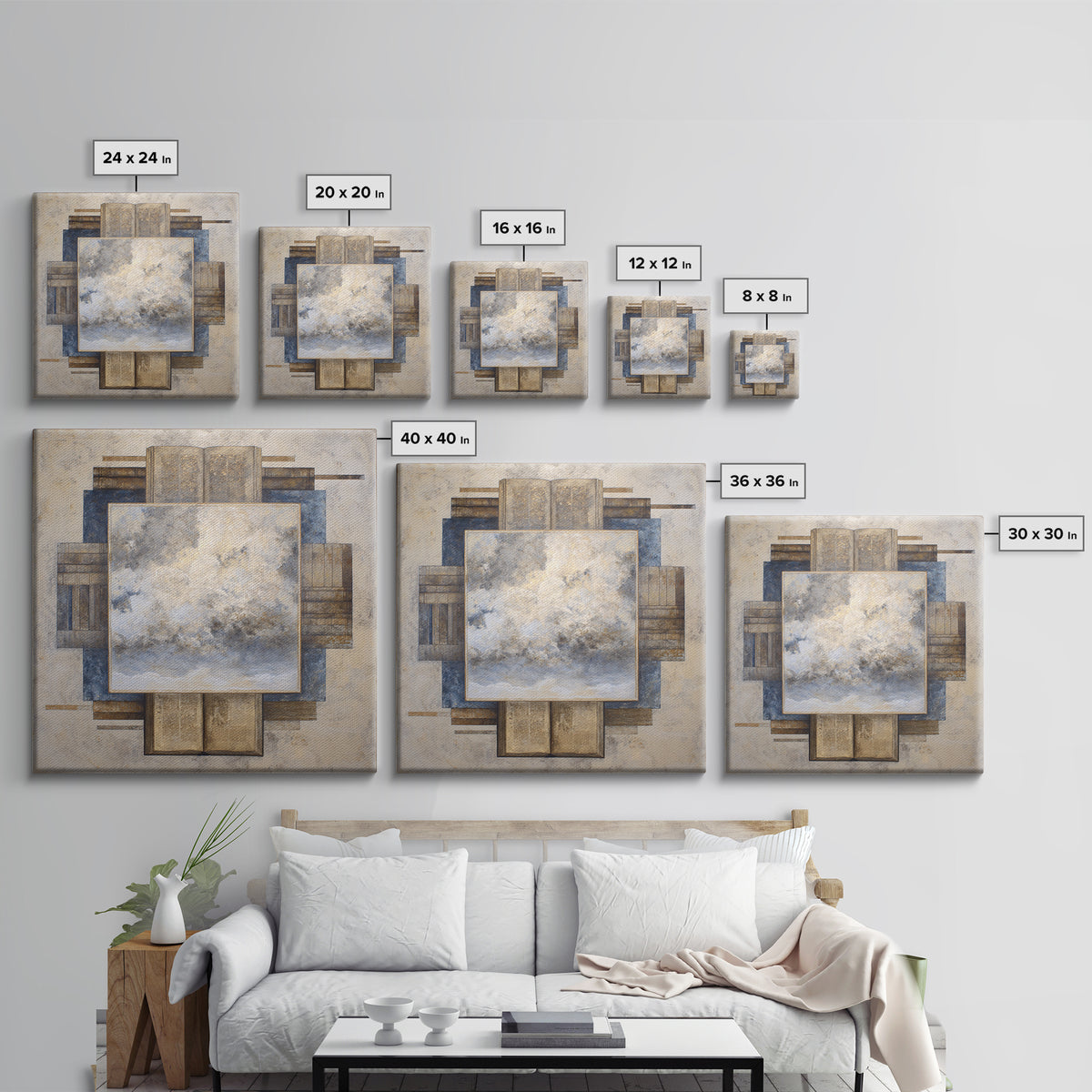 Large Cloudscape with Subtle Drama Canvas Print, Hotel Art, Gallery Decor, Hotel Decor, Fine Art, Boutique, Wall Art, HOT-1x1-17
