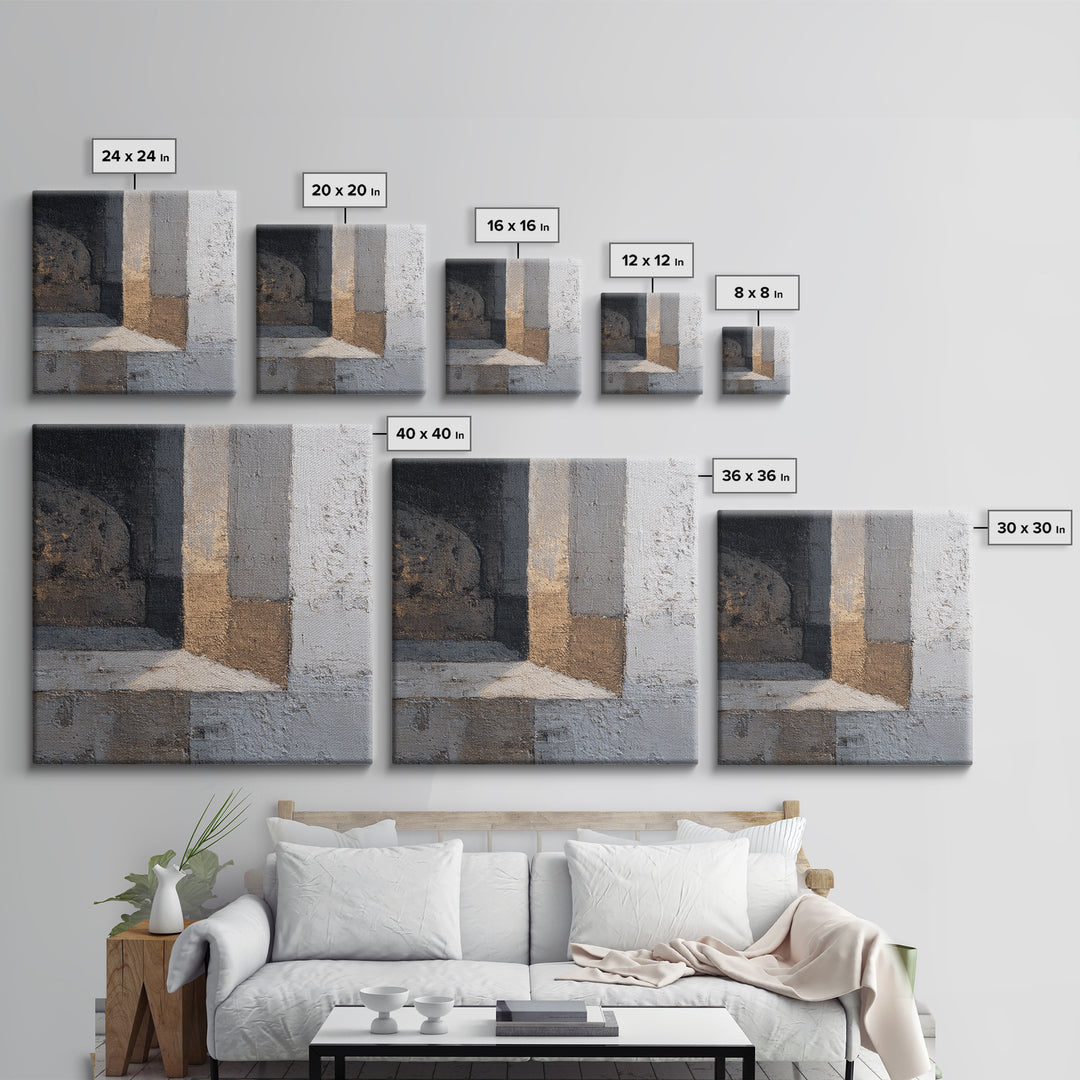 Minimal Architectural Arch Study Framed Canvas Print, Hotel Art, Hotel Decor, Oil Painting, Boutique, Modern Wall Art, HOT-1x1-28