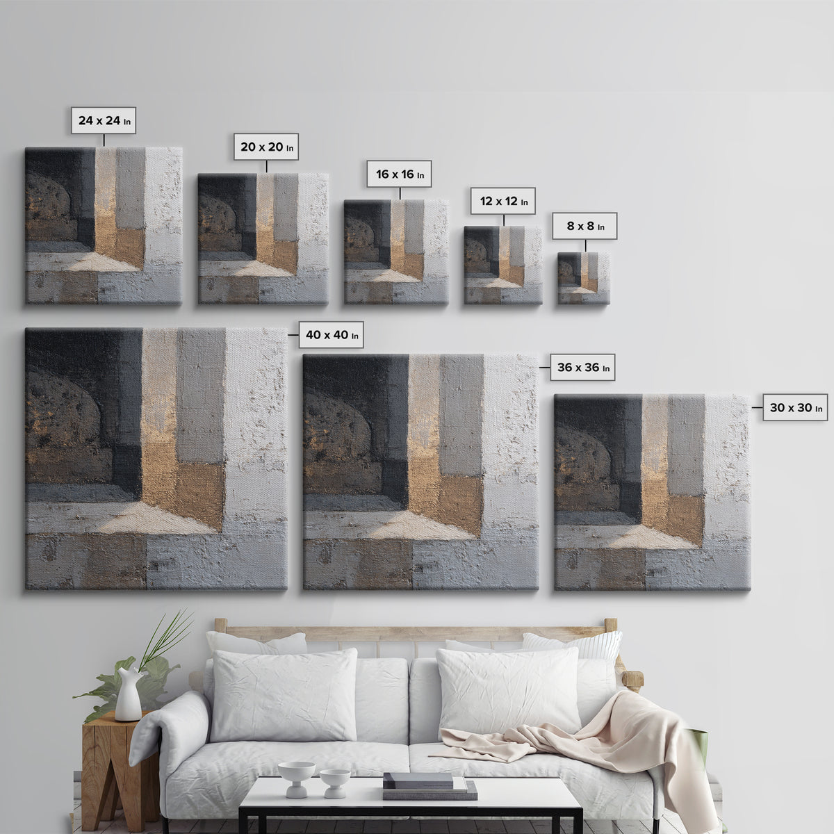 Minimal Architectural Arch Study Framed Canvas Print, Hotel Art, Hotel Decor, Oil Painting, Boutique, Modern Wall Art, HOT-1x1-28