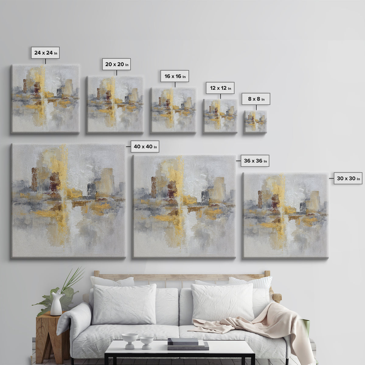 Gold Accented Abstract for Upscale Lobby Framed Canvas Print, Hotel Art, Boho Decor, Hotel Decor, Fine Art, Boutique, HOT-1x1-37