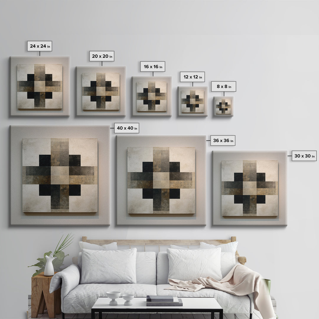 Modern Geometric Composition Framed Canvas Print, Hotel Art, Abstract Art, Hotel Decor, Fine Art, Boutique, Gallery Wall Art, HOT-1x1-7