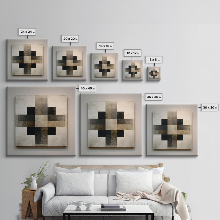 Modern Geometric Composition Framed Canvas Print, Hotel Art, Abstract Art, Hotel Decor, Fine Art, Boutique, Gallery Wall Art, HOT-1x1-7