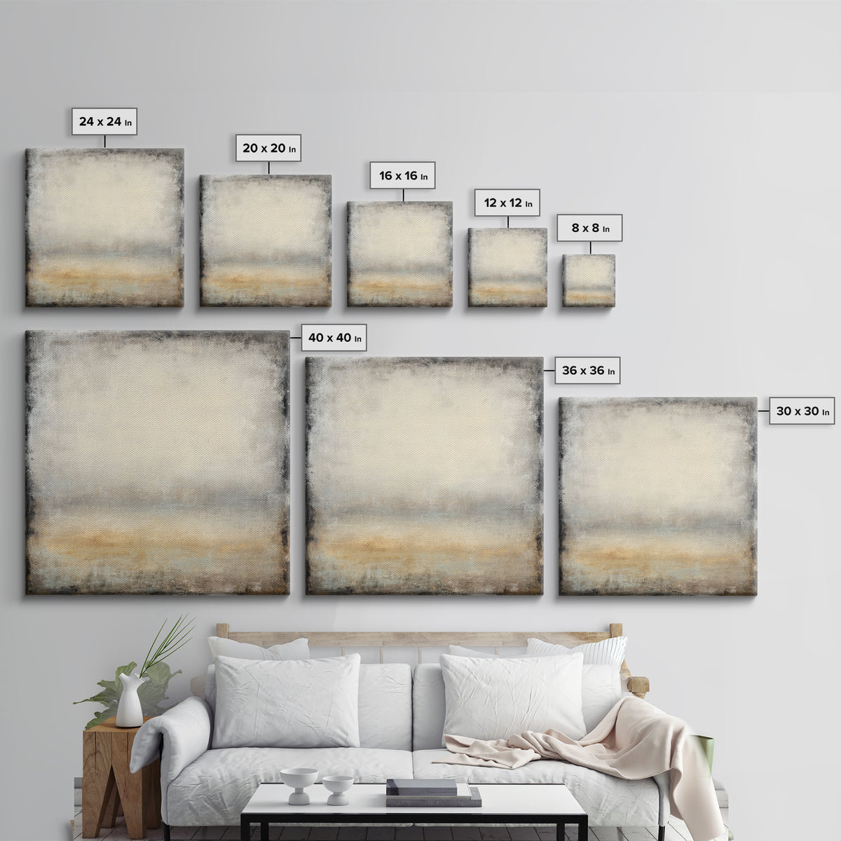 Sophisticated Neutral Abstract Framed Canvas Print, Hotel Art, Home Decor, Hotel Decor, Abstract Art, Boutique, Framed Art, HOT-1x1-73