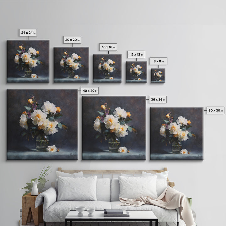 Classic Oil Painted Floral Still Life Canvas Print, Hotel Art, Art, Hotel Decor, Oil Painting, Boutique, Printable Art, HOT-1x1-81