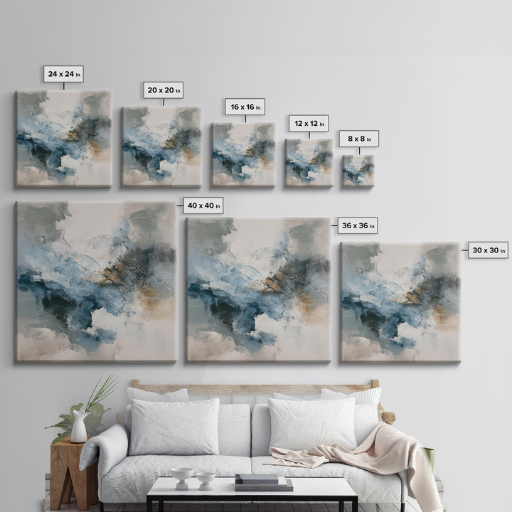 Soft Abstract Wave Forms Canvas Print, Hotel Art, Boho Decor, Hotel Decor, Fine Art, Boutique, Painting, Hazbin Hotel, HOT-1x1-82