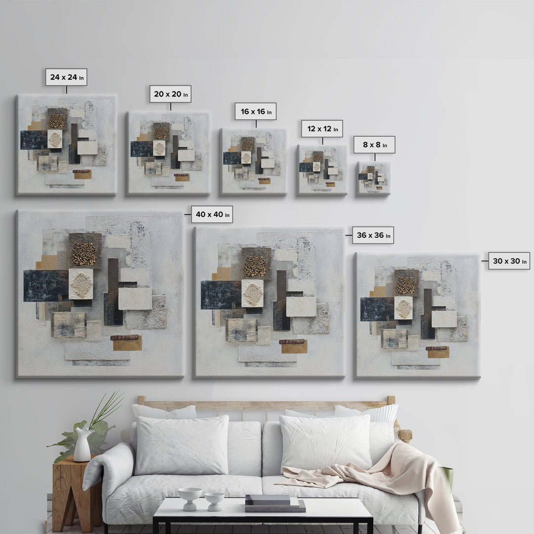 Sophisticated Neutral Abstract Canvas Print, Hotel Art, Art Prints, Hotel Decor, Fine Art, Boutique, Modern Wall Art, HOT-1x1-97