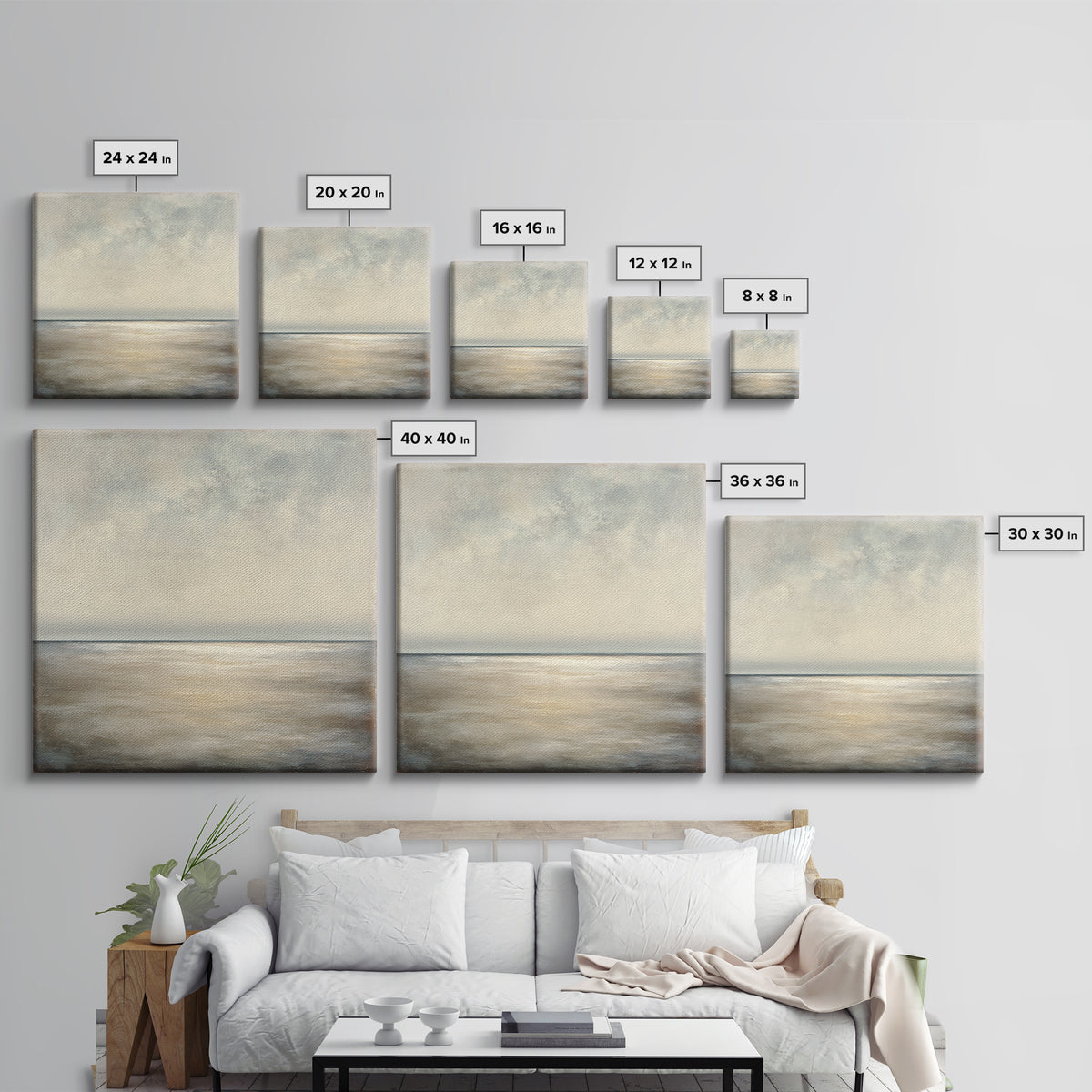 Large Calming Seascape Canvas Print, Hotel Art, Art, Hotel Decor, Oil Painting, Boutique, Printable Art, Living Room Decor, HOT-1x1-99