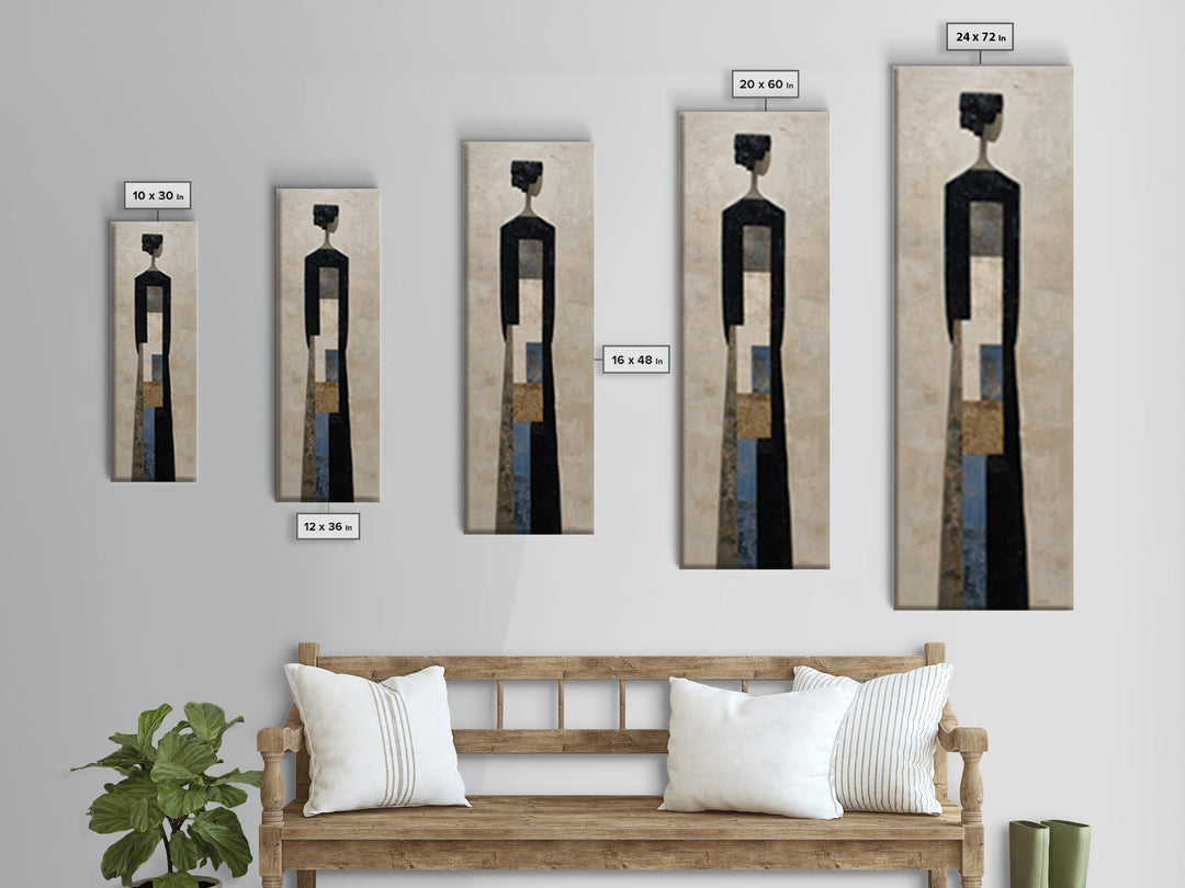 Simple Black Line Figure Canvas Print, Hotel Art, Living Room Decor, Hotel Decor, Boutique, City Wall Art, Beach House Decor, HOT-1x3-11