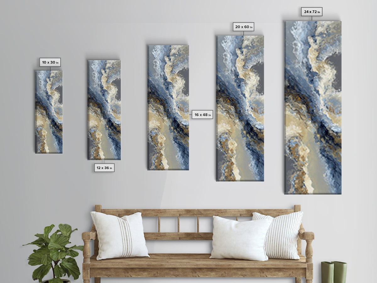 Soft Abstract Wave Forms Canvas Print, Hotel Art, Gallery Wall Set, Hotel Decor, Fine Art, Boutique, Textured Painting, HOT-1x3-22