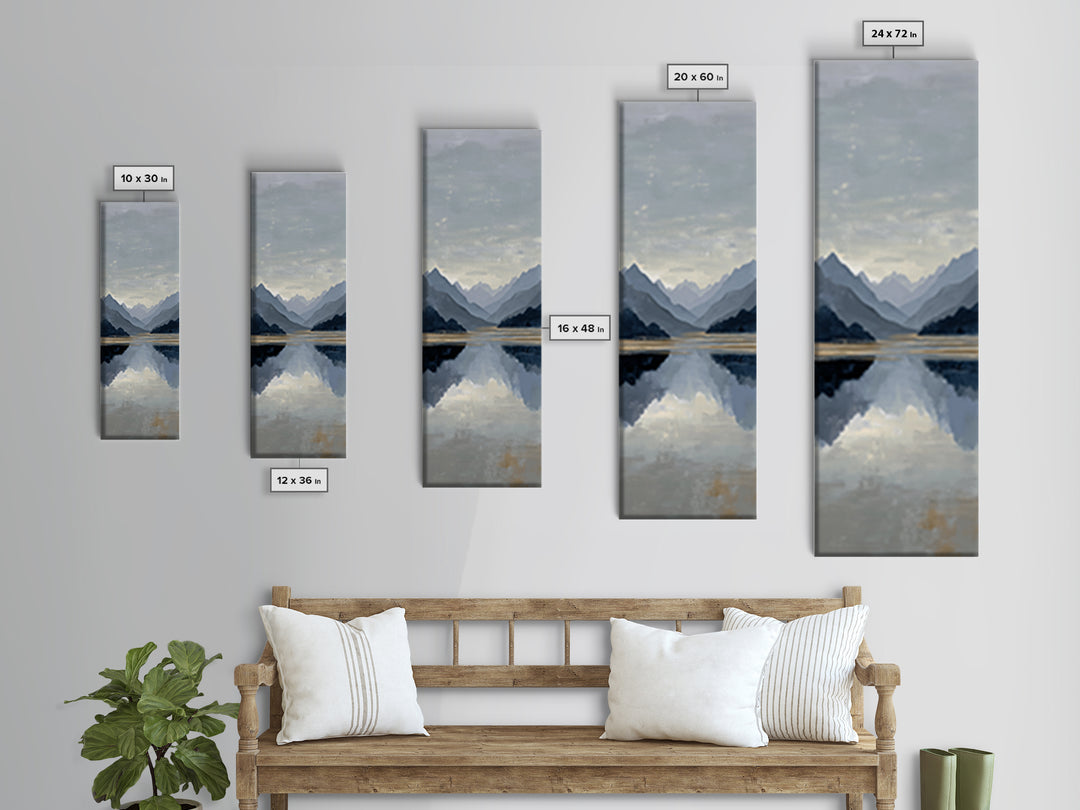 Serene Mountain Lake for Boutique Hotel Mood Canvas Print, Hotel Art, Art Print, Hotel Decor, Oil Painting, Boutique, HOT-1x3-44
