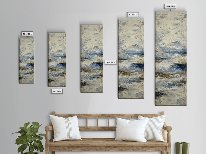 Soft Abstract Wave Forms Framed Canvas Print, Hotel Art, Modern Decor, Hotel Decor, Abstract Art, Boutique, Poster, Wall Decor, HOT-1x3-46