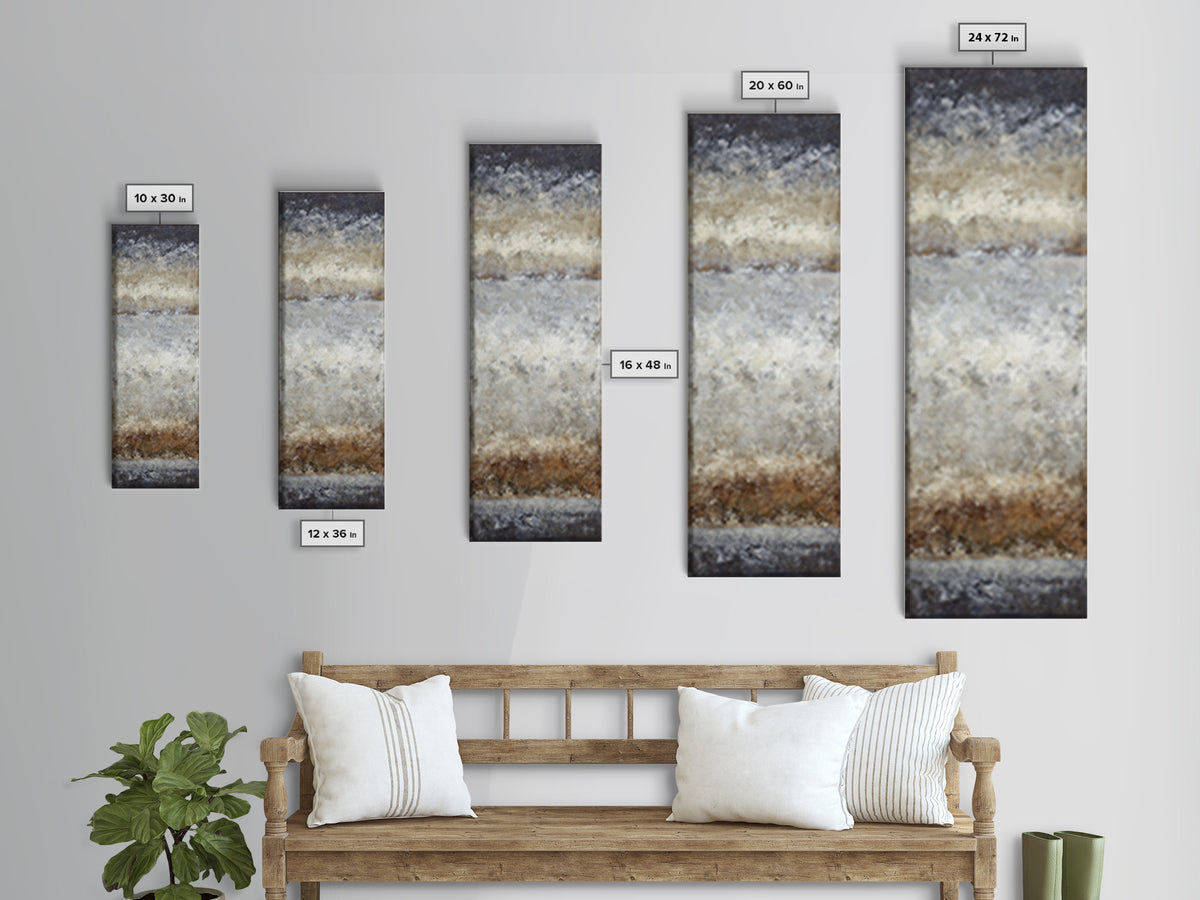 Sophisticated Neutral Abstract Framed Canvas Print, Hotel Art, Hotel Decor, Abstract Art, Boutique, Living Room Decor, HOT-1x3-61