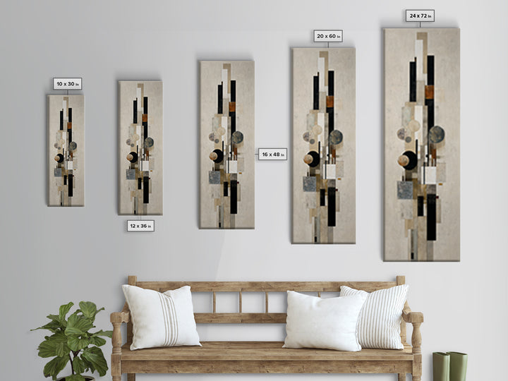 Modern Geometric Composition Canvas Print, Hotel Art, Beach House Decor, Hotel Decor, Abstract Art, Boutique, Contemporary Art, HOT-1x3-67