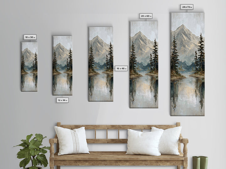 Serene Mountain Lake for Boutique Hotel Mood Canvas Print, Hotel Art, Modern Wall Art, Hotel Decor, Fine Art, Boutique, HOT-1x3-68