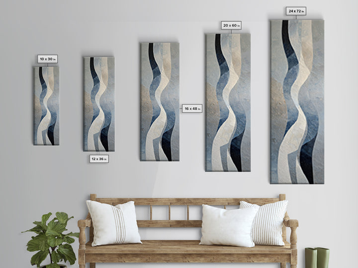 Soft Abstract Wave Forms Framed Canvas Print, Hotel Art, Modern Decor, Hotel Decor, Abstract Art, Boutique, Poster, Wall Decor, HOT-1x3-70