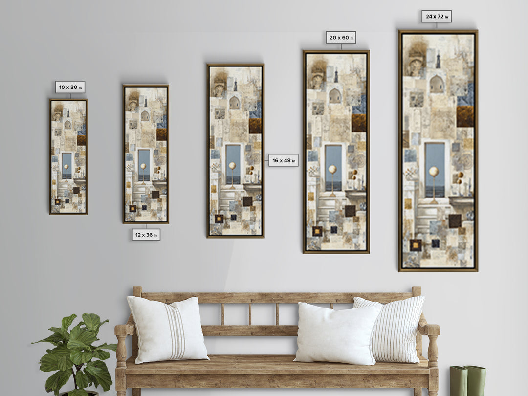 Mediterranean Terrace View Focused on Sea and Framed Canvas Print, Hotel Art, Gallery Decor, Hotel Decor, Fine Art, Boutique, HOT-1x3-71