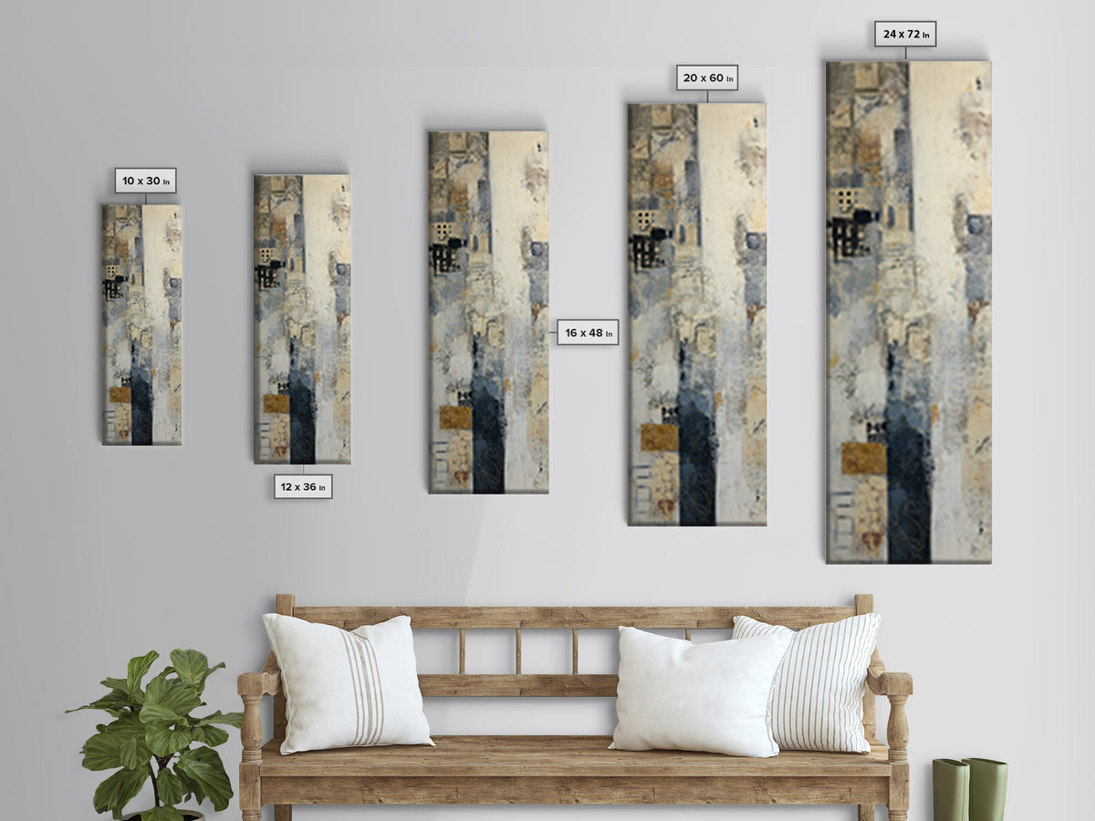 Sophisticated Neutral Abstract Canvas Print, Hotel Art, Mid Century Modern, Hotel Decor, Abstract Art, Boutique, Coastal Decor, HOT-1x3-85