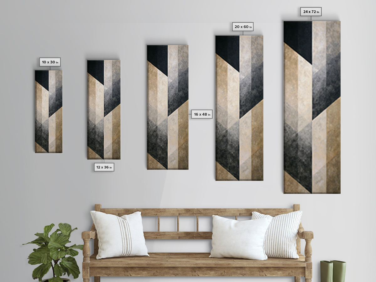 Modern Geometric Composition Framed Canvas Print, Hotel Art, Boho Decor, Hotel Decor, Fine Art, Boutique, Painting, Art Prints, HOT-1x3-91