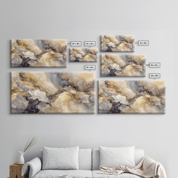 Abstract Marble Texture Framed Canvas Print, Hotel Art, Hotel Decor, Abstract Art, Boutique, Framed Art, Wood Wall Art, HOT-2x1-15
