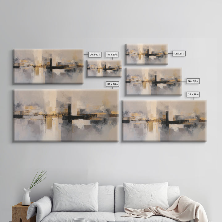 Modern Geometric Composition Framed Canvas Print, Hotel Art, Abstract Art, Hotel Decor, Fine Art, Boutique, Gallery Wall Art, HOT-2x1-3